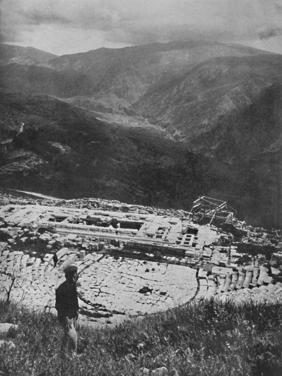 Ruiny Apollónova chrámu v Delfách, 1913 od Unbekannt