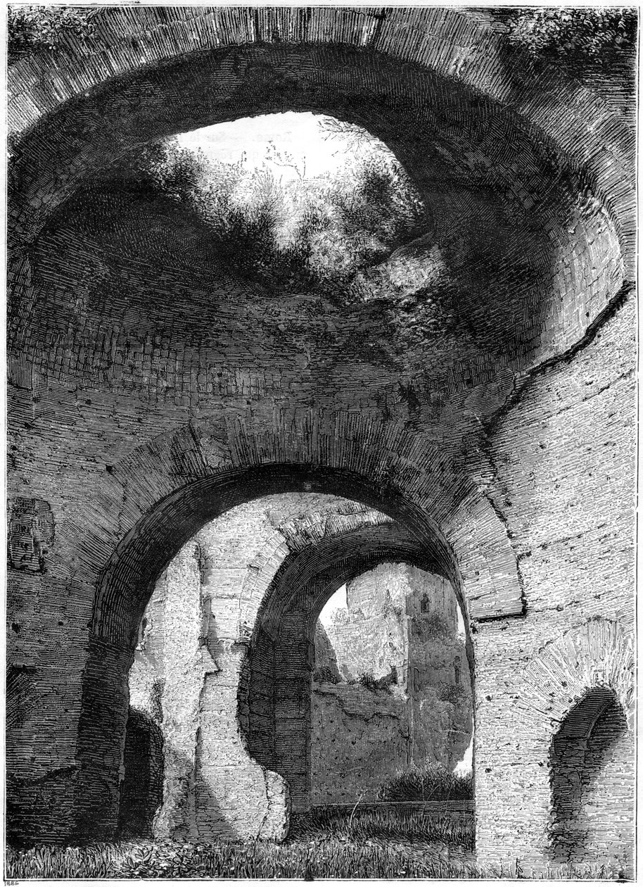 Ruiny termálních lázní Caracalla, Řím, 1886 od Unbekannt