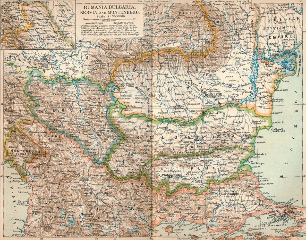 Rumunsko, Bulharsko, Serva a Černá Hora, c1906, 1907 od Unbekannt