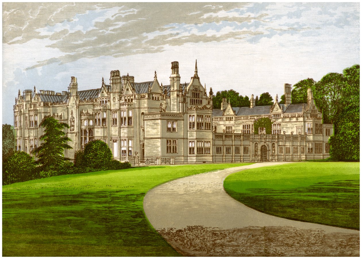 Rushton Hall, Northamptonshire, domov rodiny Clarke-Thornhall, c1880 od Unbekannt