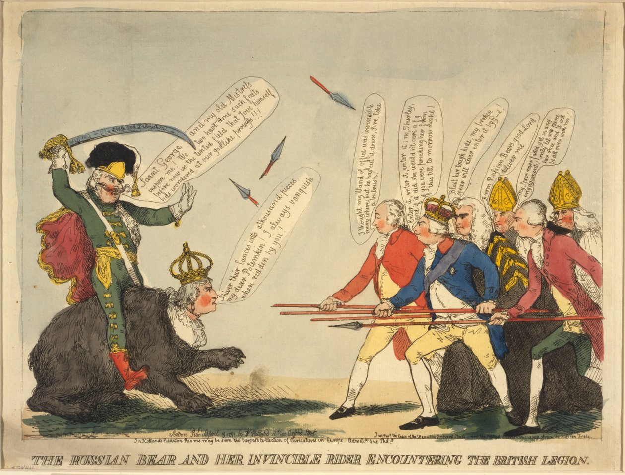 Ruský medvěd a její nepřemožitelný jezdec, 1791 od Unbekannt