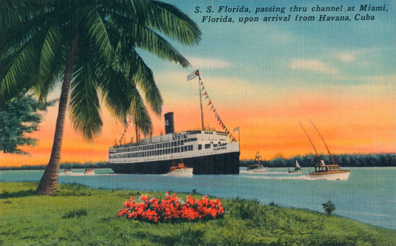 SS Florida, Miami, Florida, po příjezdu z Havany na Kubě, c1931 od Unbekannt