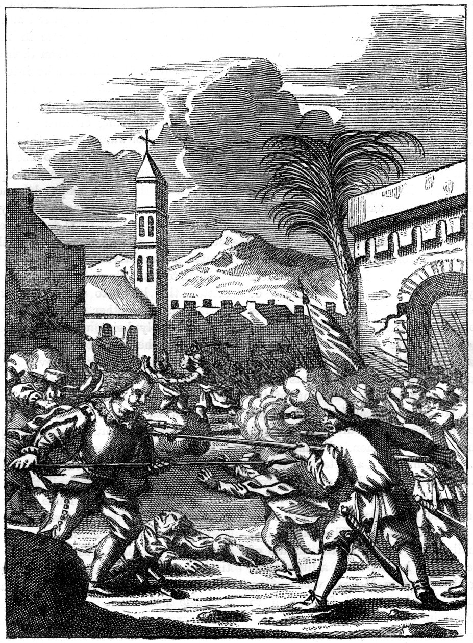 Sack of Puerto Principe, Hispaniola, od kapitána Morgana, 1667 c1880 od Unbekannt