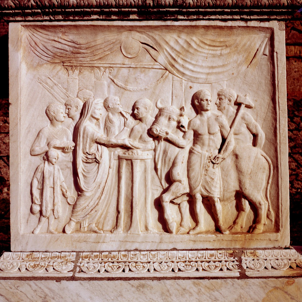 Obětování vola, Vespasiánův chrám, Pompeje, Itálie, 1. století od Unbekannt