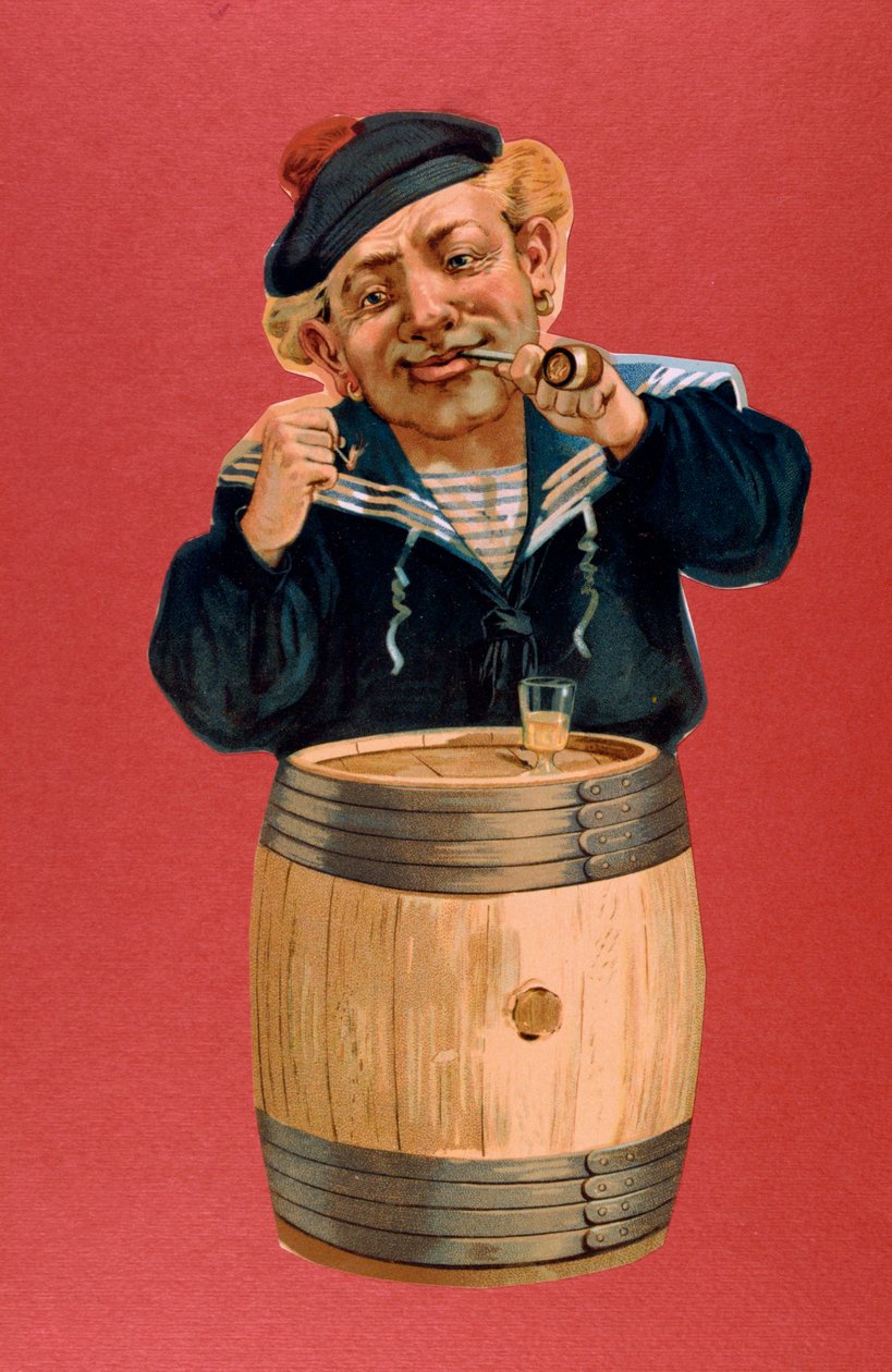 Námořník kouří dýmku a pije rum, 1900 od Unbekannt