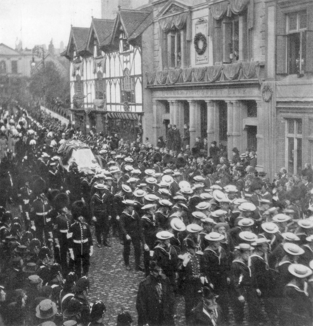 Námořníci táhnoucí lafetu nesoucí rakev královny Viktorie, Windsor, Berkshire, 1901 od Unbekannt