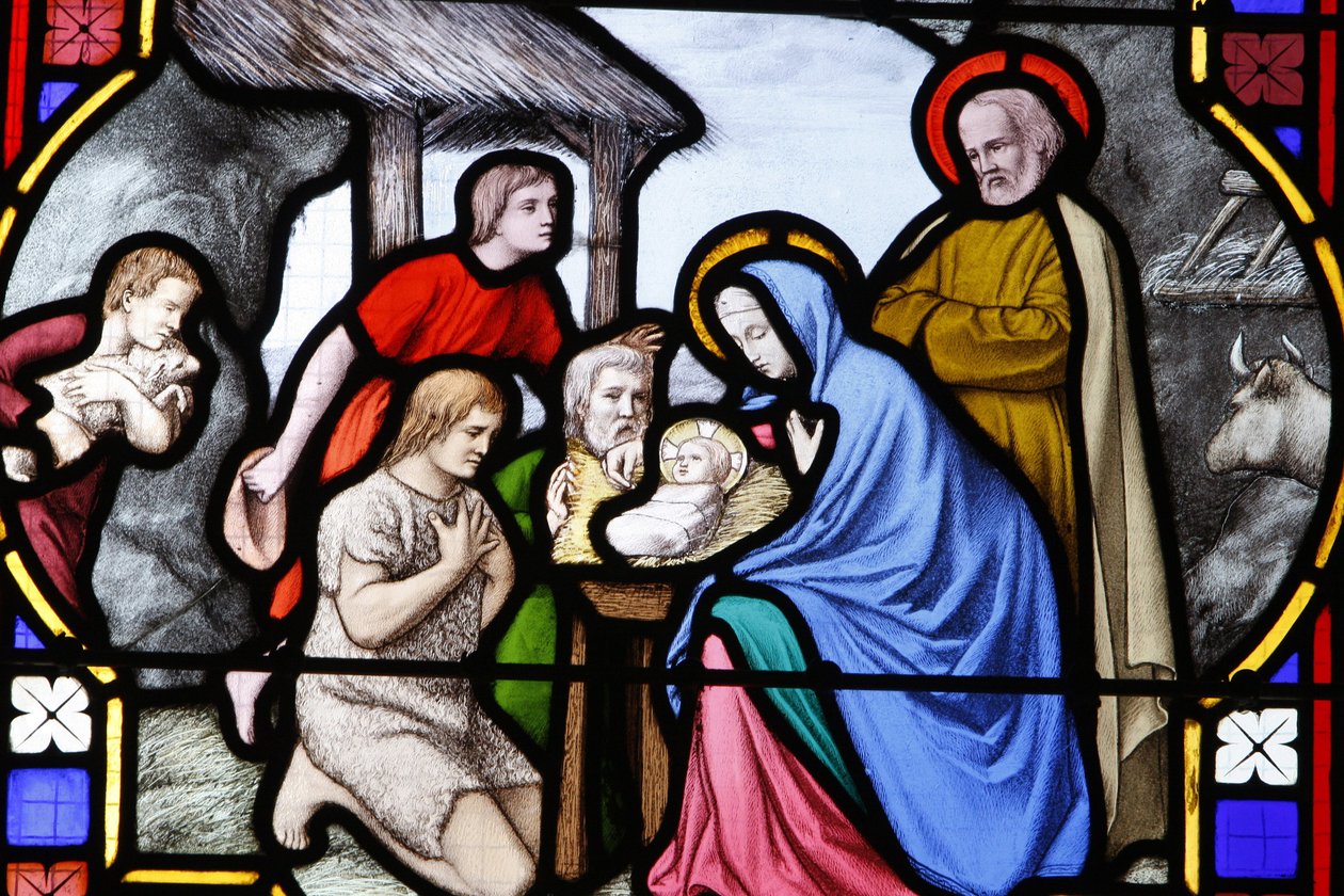Katedrála Saint-Corentin (Saint Corentin), Quimper Vitráže: uctívání pastýřů, Quimper, Francie od Unbekannt