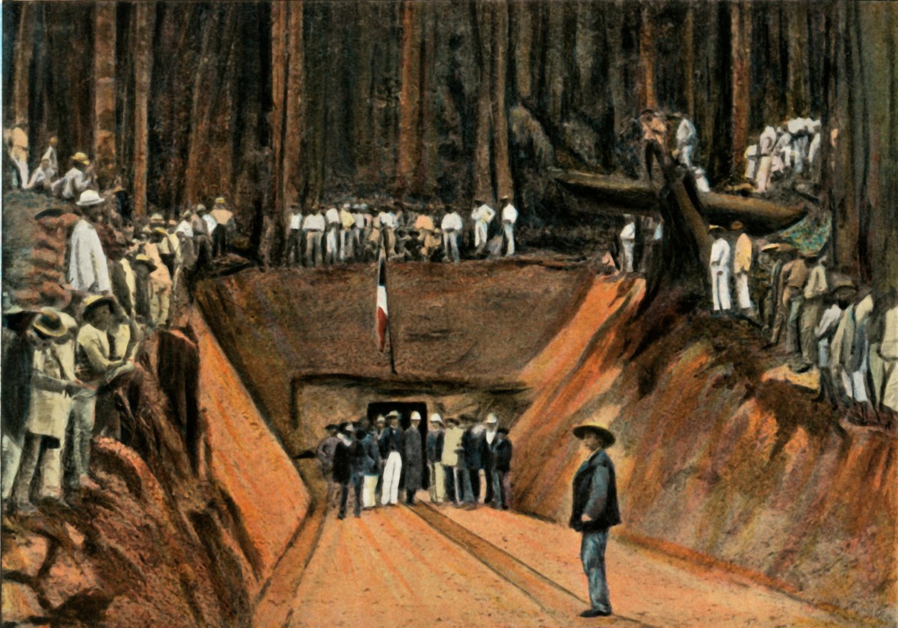 Saint-Elie. Inaugurace De La Premiere Mine De Quartz, Saint-Elie. První Quartz Mine, 1900. od Unbekannt