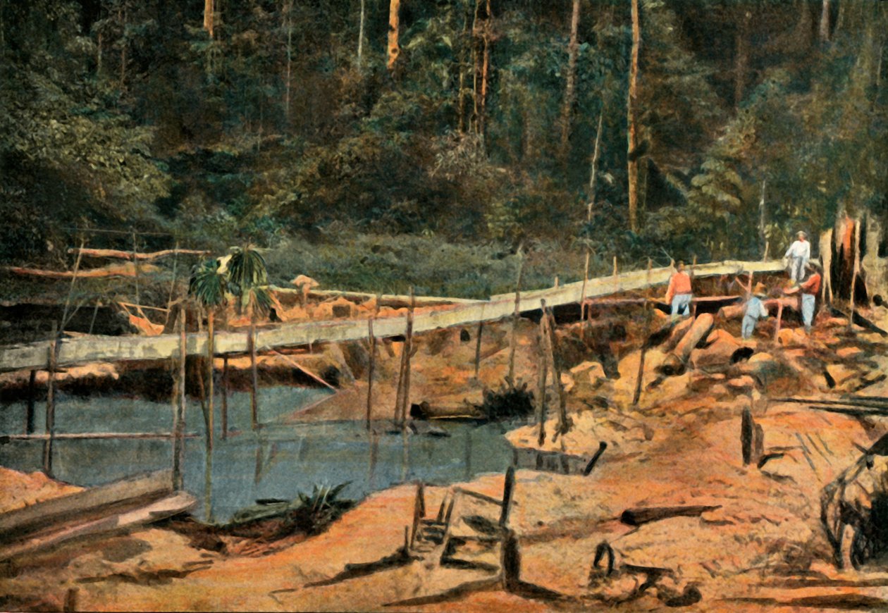 Svatý Eliáš. Le Schluss Rigole Pour LOr, Sluice, Prospecting for Gold, 1900. od Unbekannt