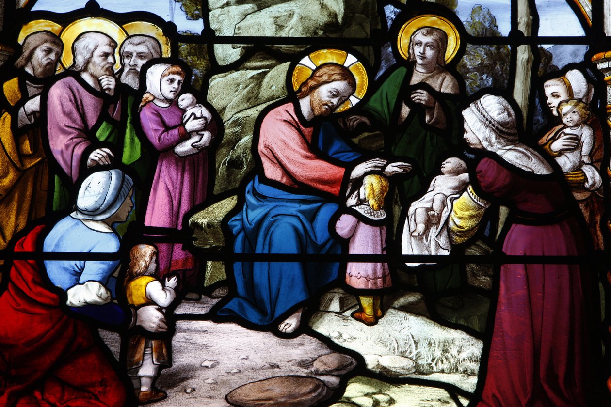 Kostel Saint Aignan Ježíš žehná dětem, Chartres, Francie od Unbekannt