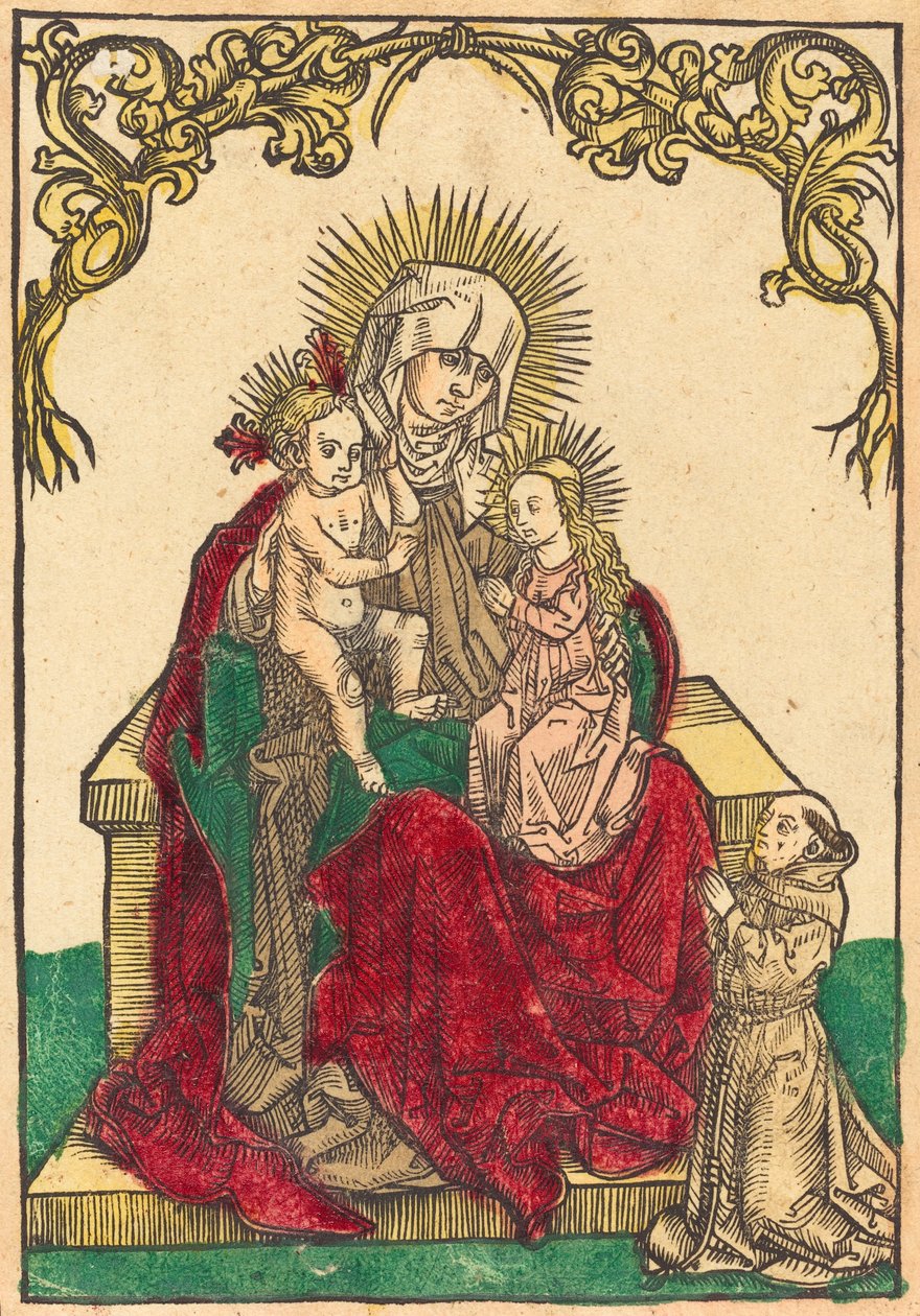 Svatá Anna, Madona s dítětem a františkánský mnich, c. 1500. od Unbekannt