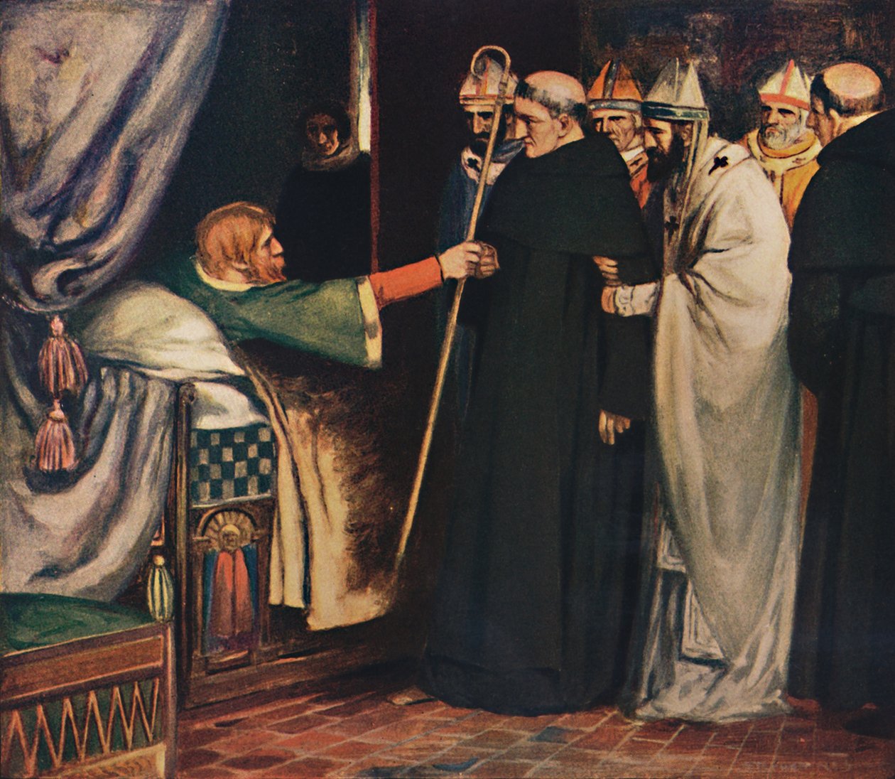 Svatý Anselm odmítá arcibiskupství, 1912 od Unbekannt