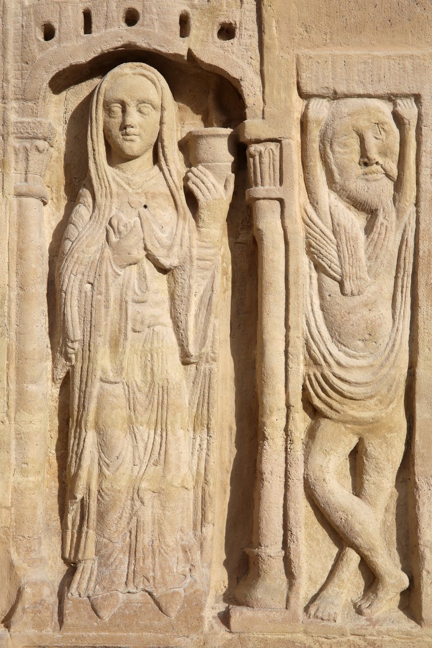 Bazilika svatého Denise. Centrální portál. Moudrá panna, 20150919, Saint-Denis, Francie od Unbekannt