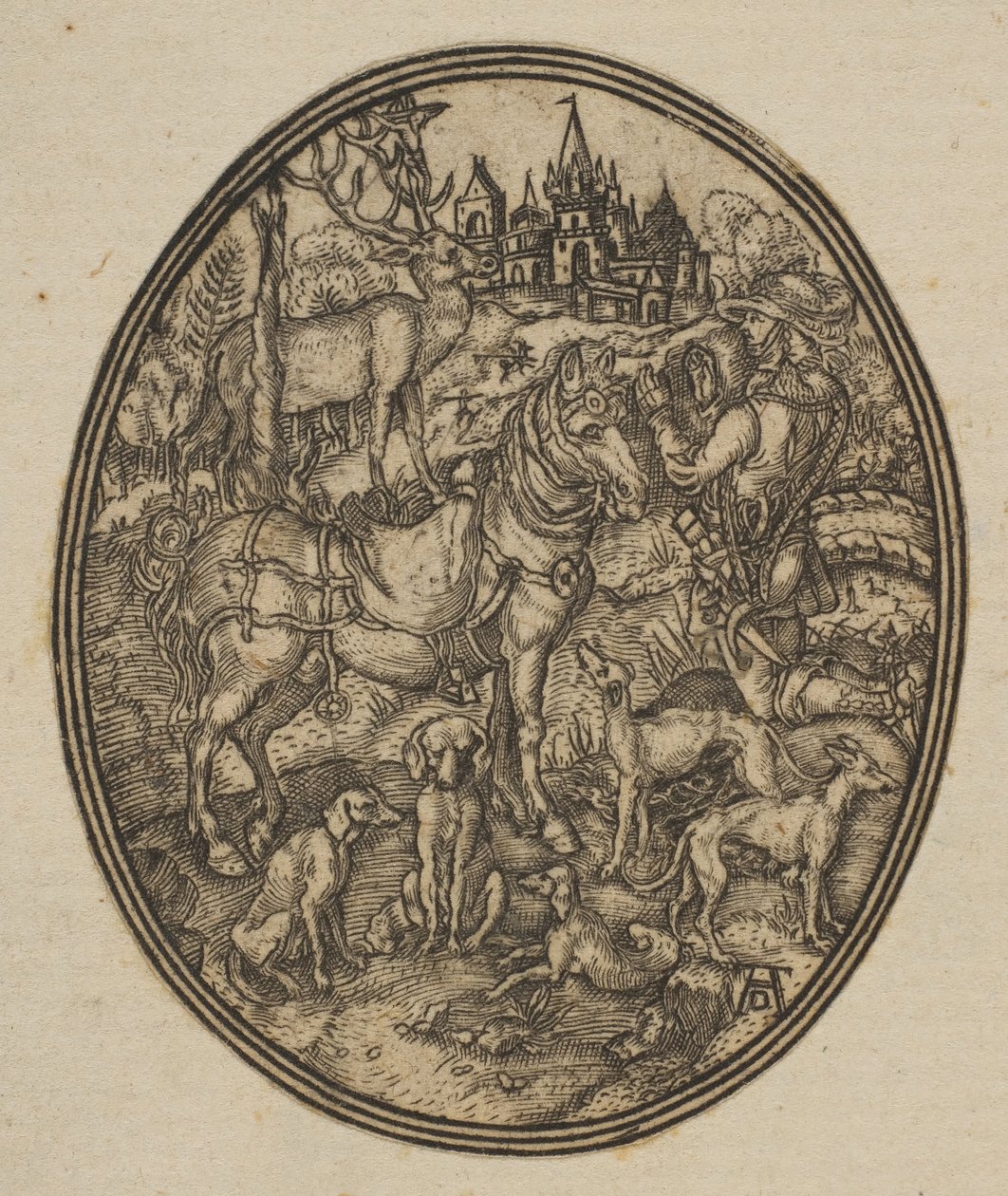 Saint Eustace zmenšený reverzní opis v oval.n.d. od Unbekannt