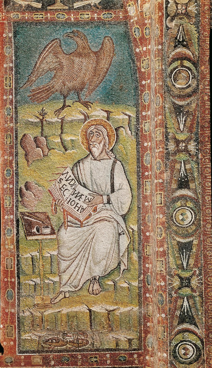 Svatý Jan Evangelista. Byzantská mozaika. 6. století od Unbekannt