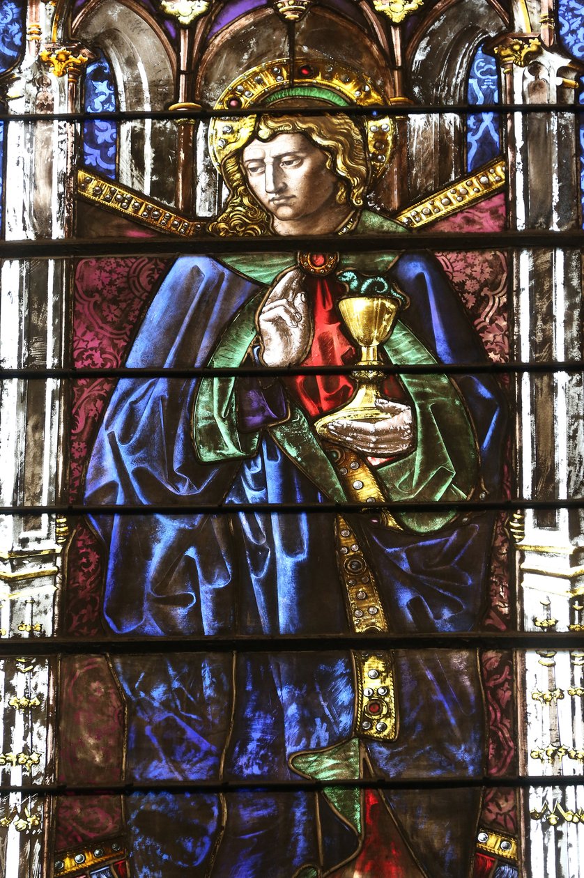 Katedrála Saint Pierre. Vitráž. Svatý Jan. Ženeva. Švýcarsko od Unbekannt