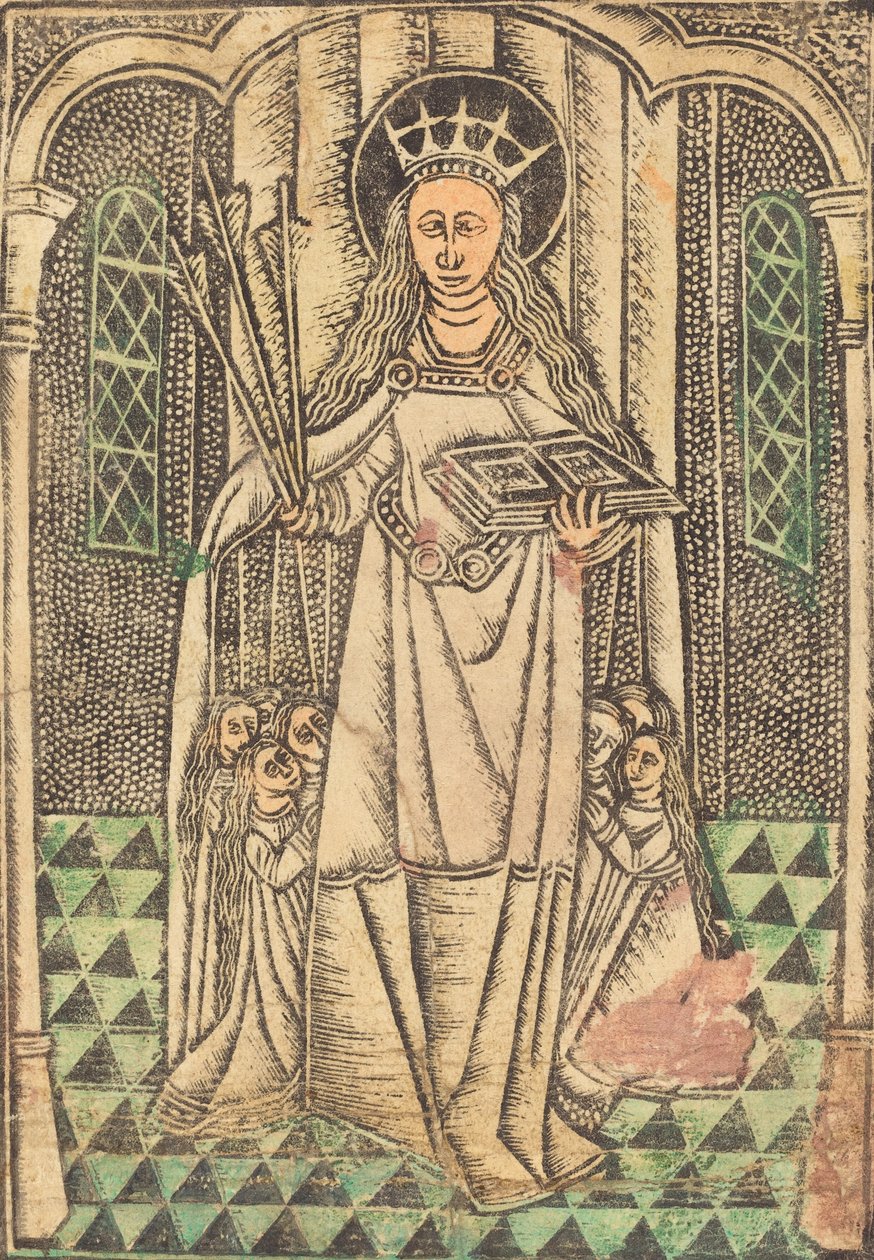 Svatá Ursula jako ochránkyně, v roce 1480 nebo později. od Unbekannt