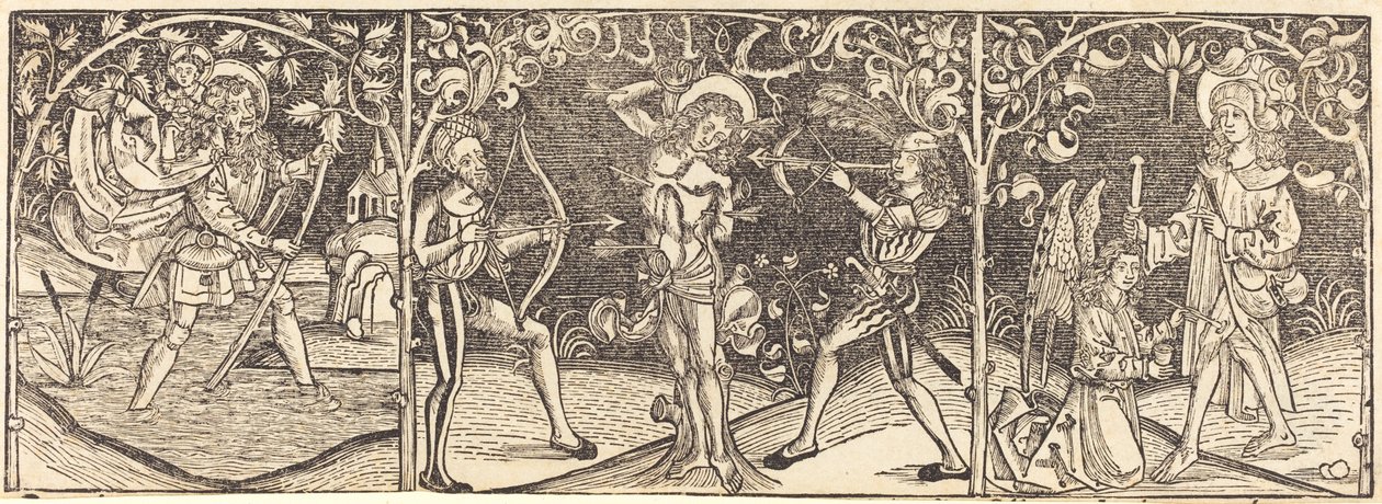 Svatí Christopher, Sebastian a Roche, c. 1495. od Unbekannt