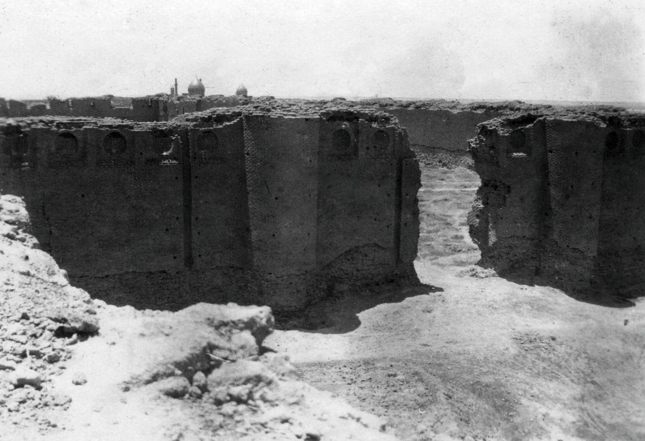 Město Samarra z věže Malwiya, Mezopotámie, 1918 od Unbekannt