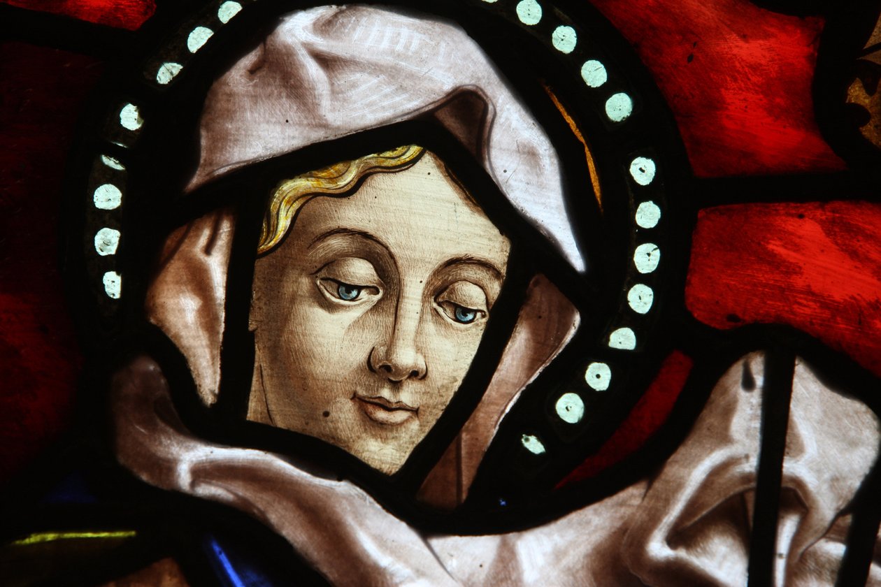 Kostel San Jeronimo. Vitráže. Panna Maria Madrid Španělsko od Unbekannt