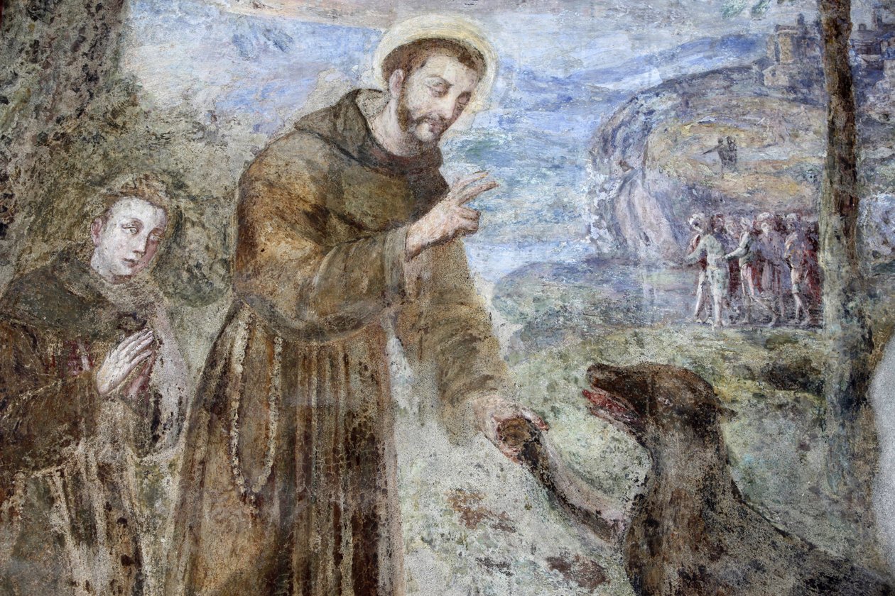 Klášter Santa Chiara, Neapol Detail fresky: SFrancesco, Neapol, Itálie od Unbekannt