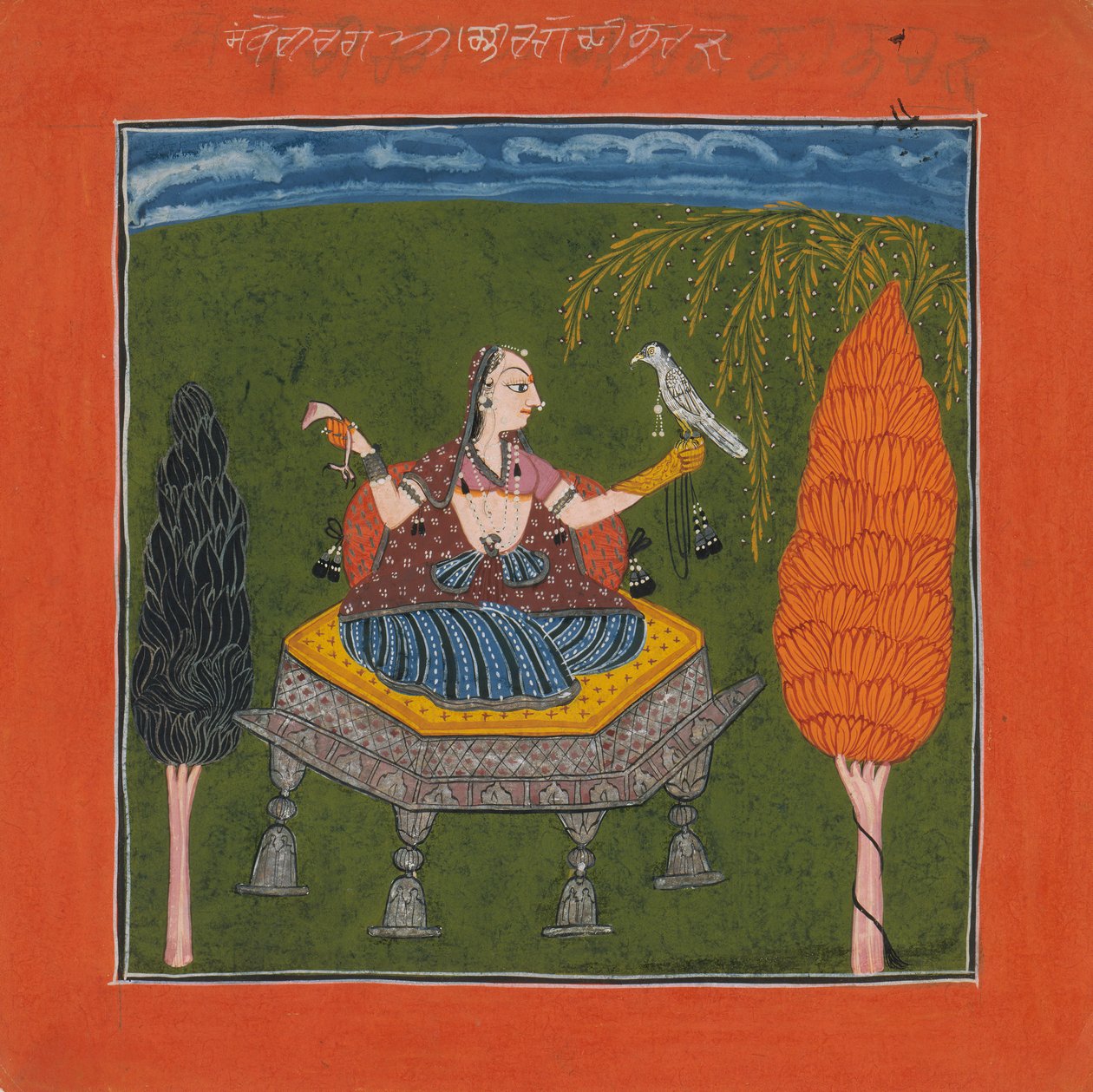 Sanvari Ragini, stránka ze série Ragamala Girland of Musical Mode, ca. 1700-1710. od Unbekannt