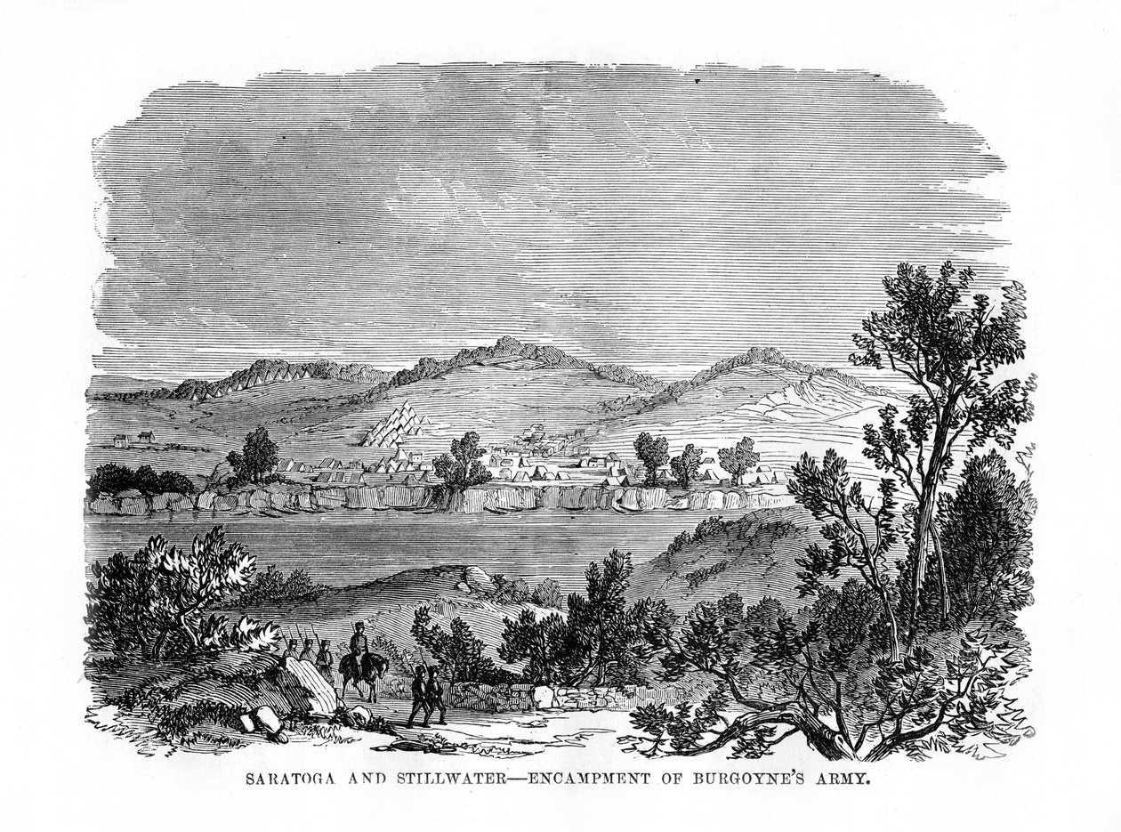 Saratoga a Stillwater, tábory armády Burgoynes, 1777, 1872 od Unbekannt