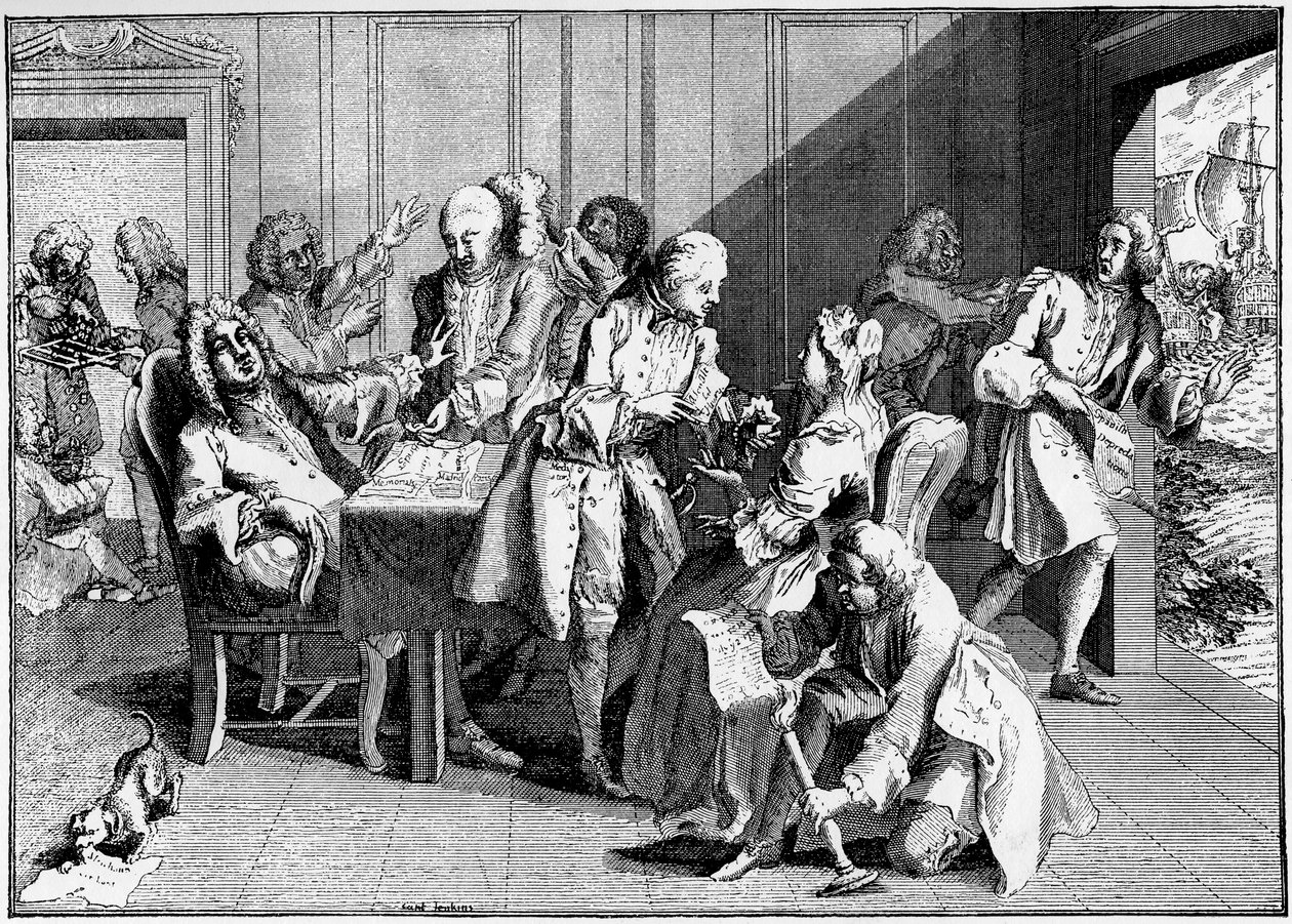 Satira na Walpole, 1738, 1910 od Unbekannt
