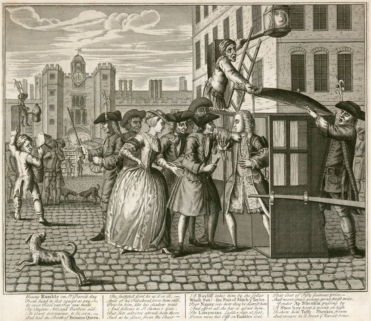 Satirický tisk zobrazující St James Palace, Londýn, 1740 od Unbekannt