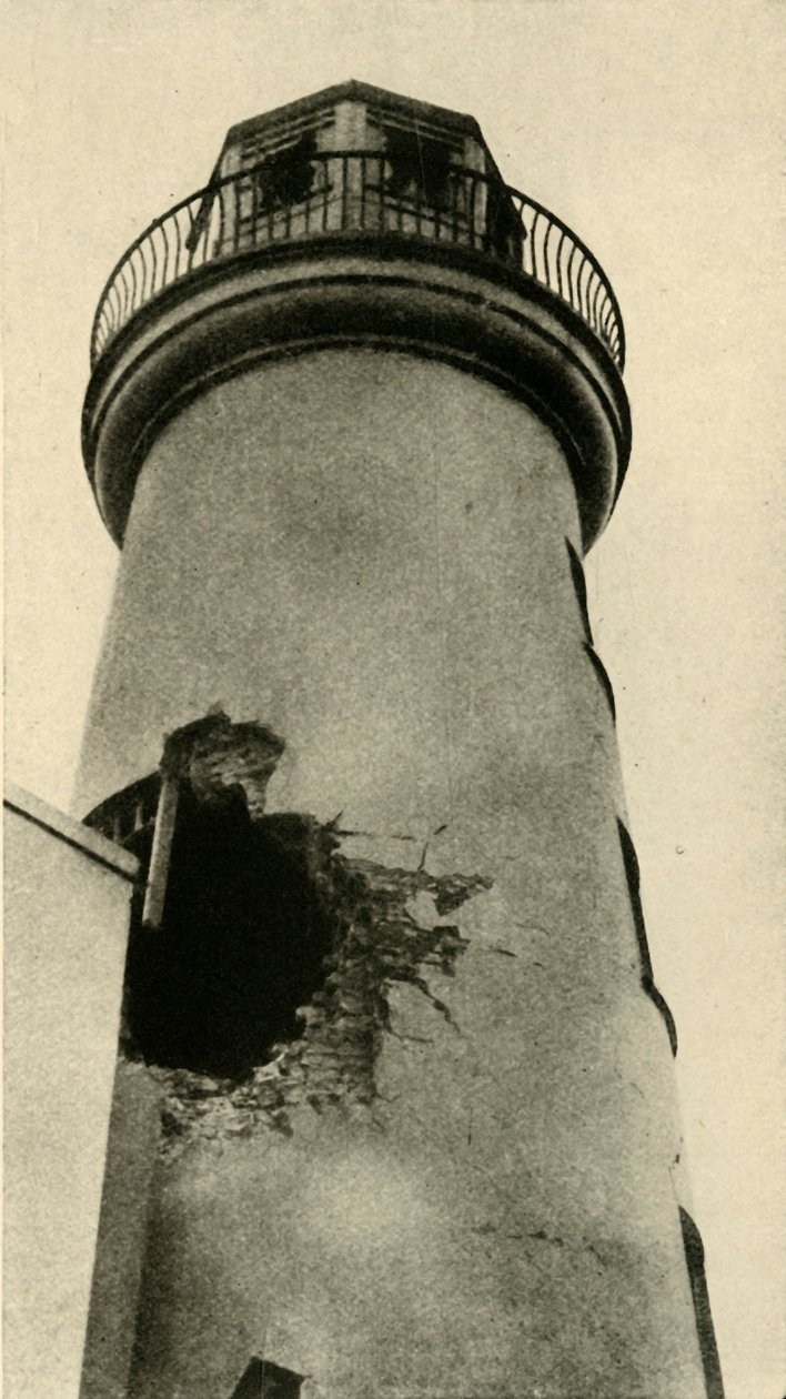 Maják Scarborough zasažen německou bombou, první světová válka, prosinec 1914, c1920. od Unbekannt