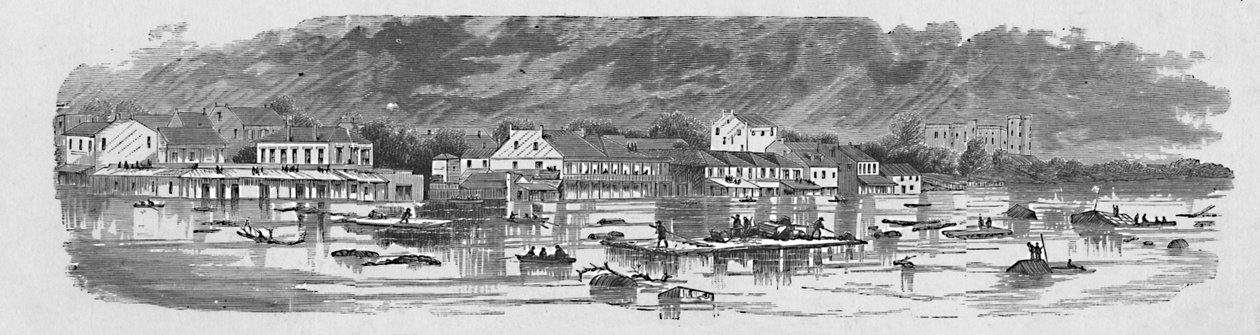 Scéna v Baton Rouge během povodní v roce 1874, 1883 od Unbekannt