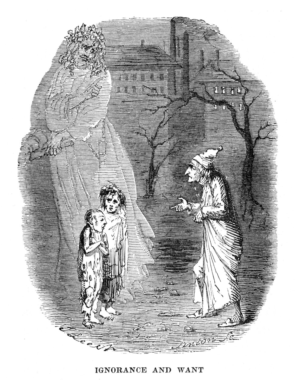 Scéna z Vánoční koledy od Charlese Dickense, 1843 od Unbekannt