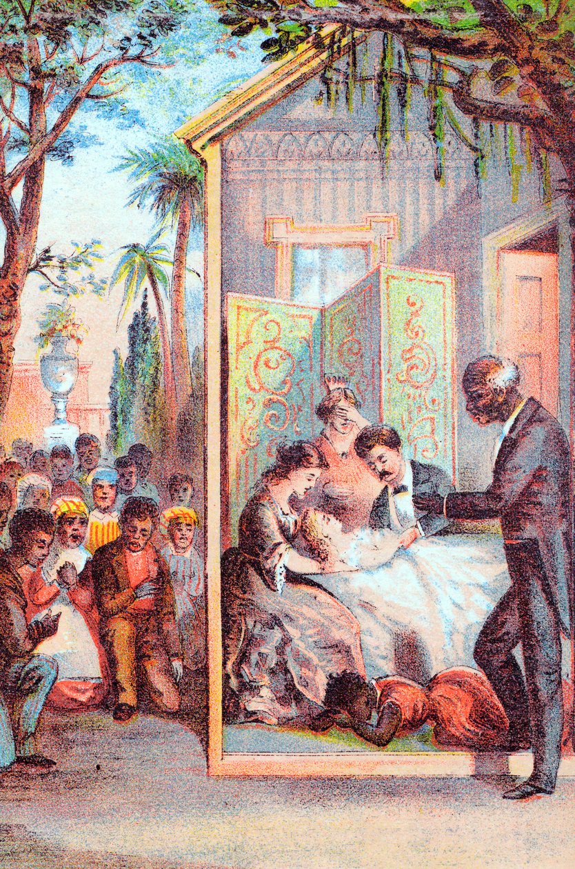 Scéna z Harriet Beecher Stowes Uncle Toms Cabin, c1870 od Unbekannt