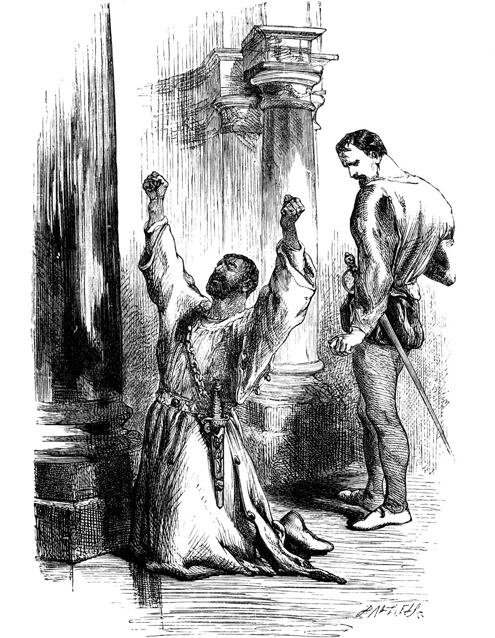 Scéna ze Shakespearova Othella, 19. století od Unbekannt