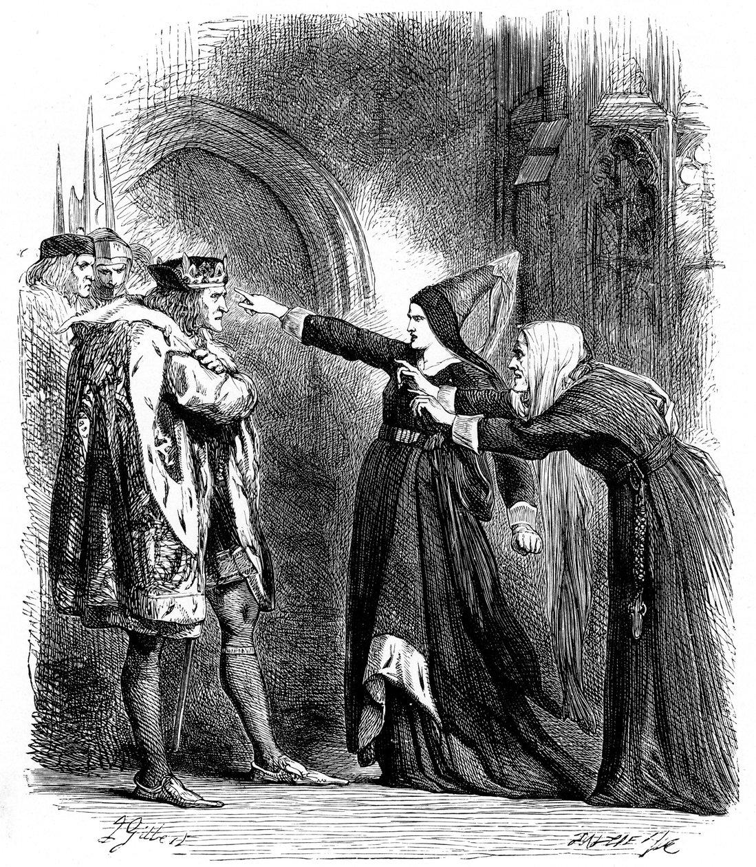 Scéna ze Shakespeara Richard III, 1591 c1858 od Unbekannt