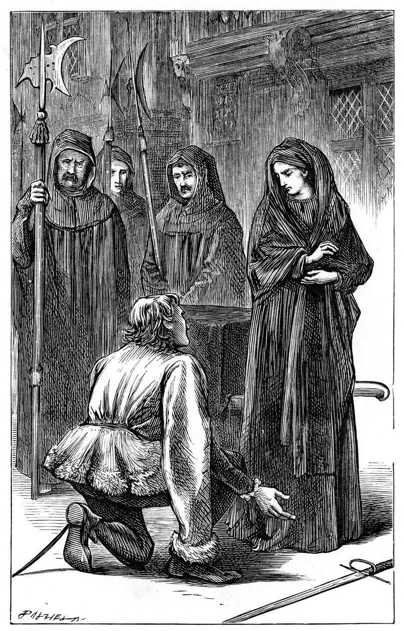 Scéna ze Shakespeara Richard III, 1591 c1870 od Unbekannt