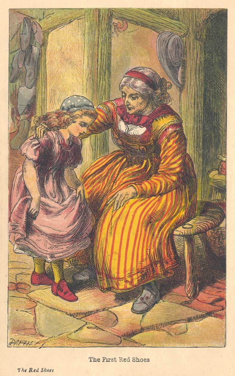 Scéna z The Red Shoes od Hanse Christiana Andersena, c1879 od Unbekannt