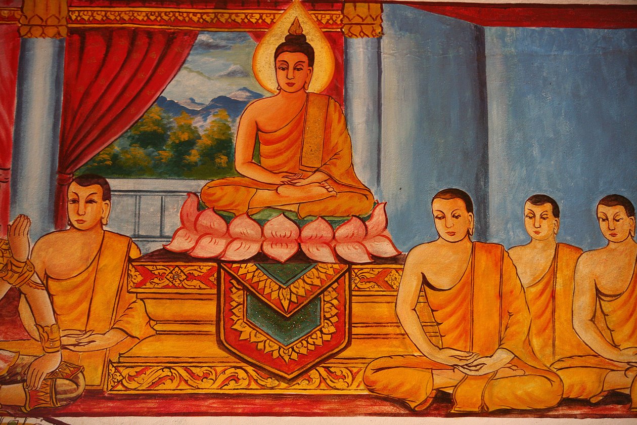 Scéna ze života Buddhy Vientiane Laos od Unbekannt