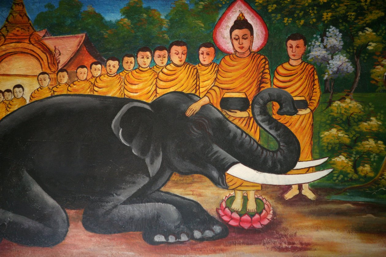 Scéna ze života Buddhy Vientiane Laos od Unbekannt