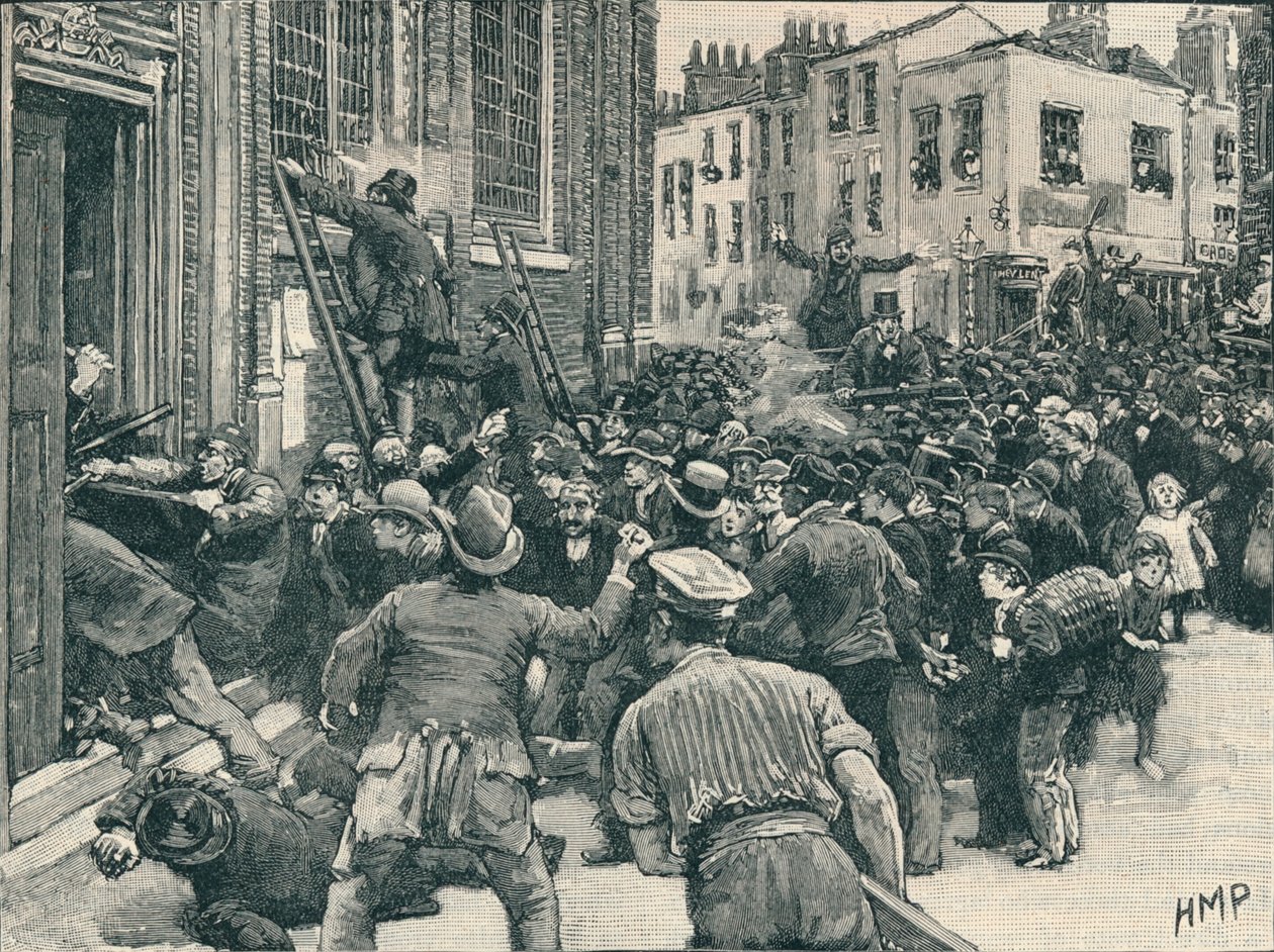 Scéna v Birminghamských nepokojích bez papeže, 1868 1906 od Unbekannt