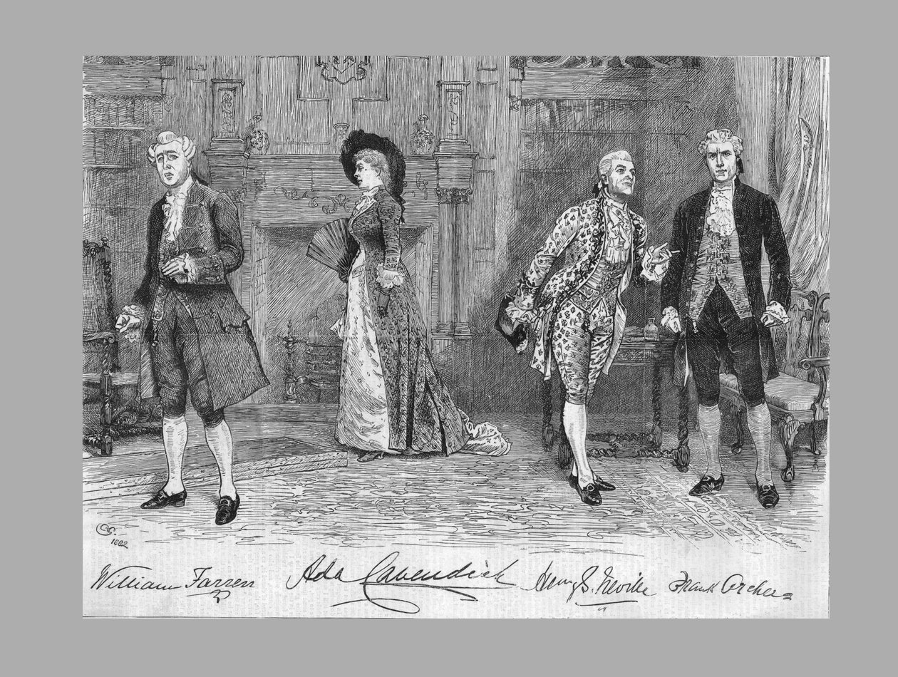 Hra School for Scandal ve Vaudeville Theatre, 1882 od Unbekannt