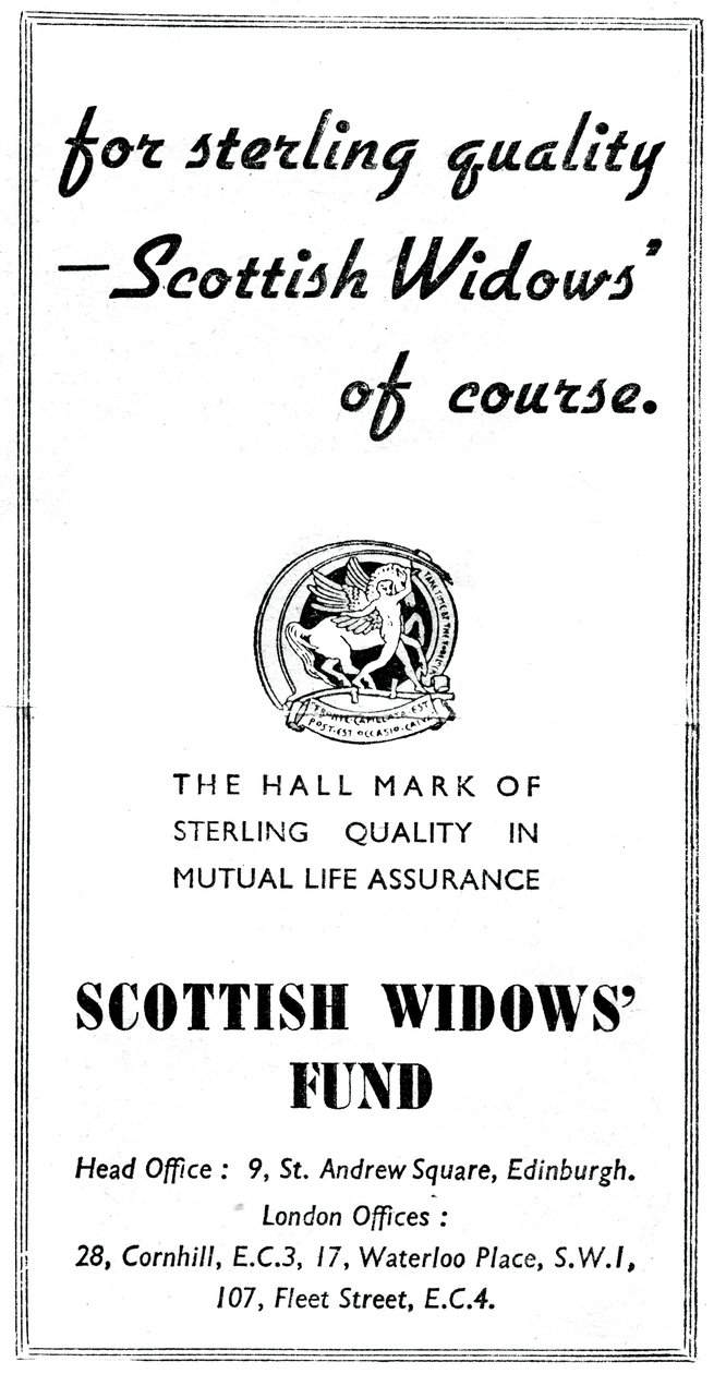 Scottish Widows Fund, 1938 od Unbekannt