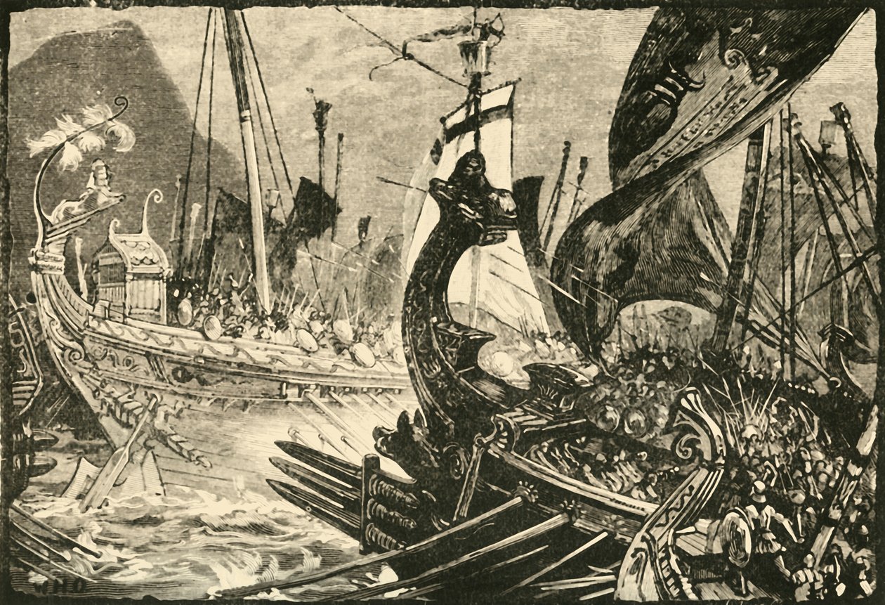 Námořní boj mezi Ptolemaiem a Demetriem Poliorcetem u Salamis, 1890. od Unbekannt
