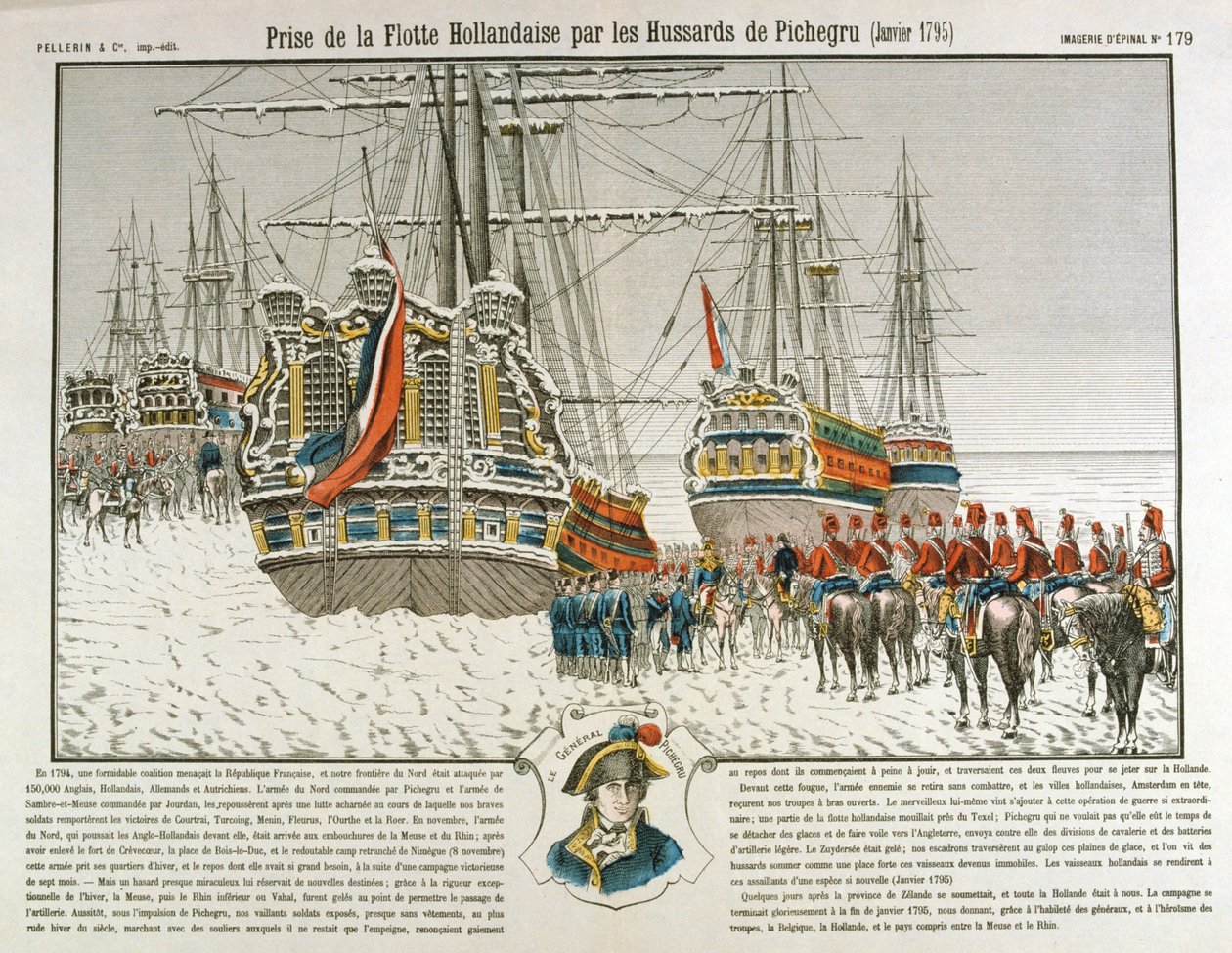Zabavení nizozemské flotily vojsky Pichegru, leden 1795, 19. století od Unbekannt