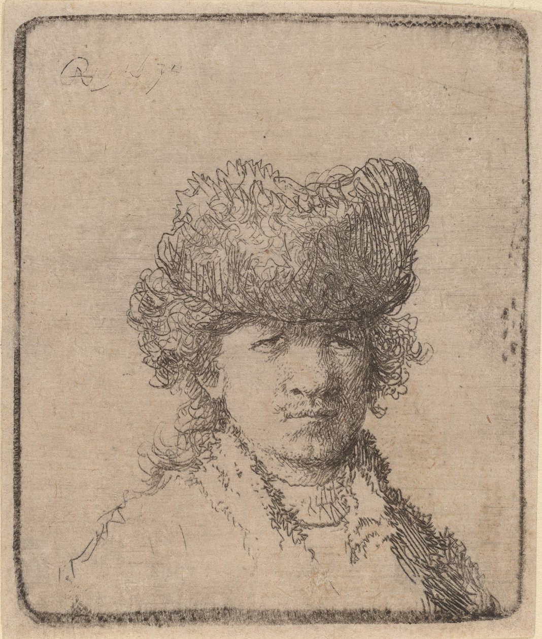 Autoportrét v kožešinové čepici, 1630. od Unbekannt
