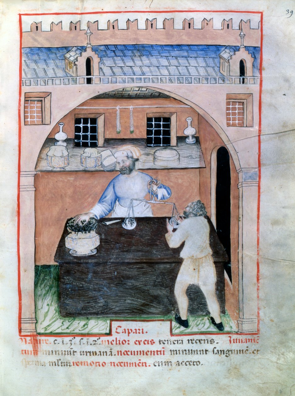 Prodavač kaparů, 1390-1400 od Unbekannt