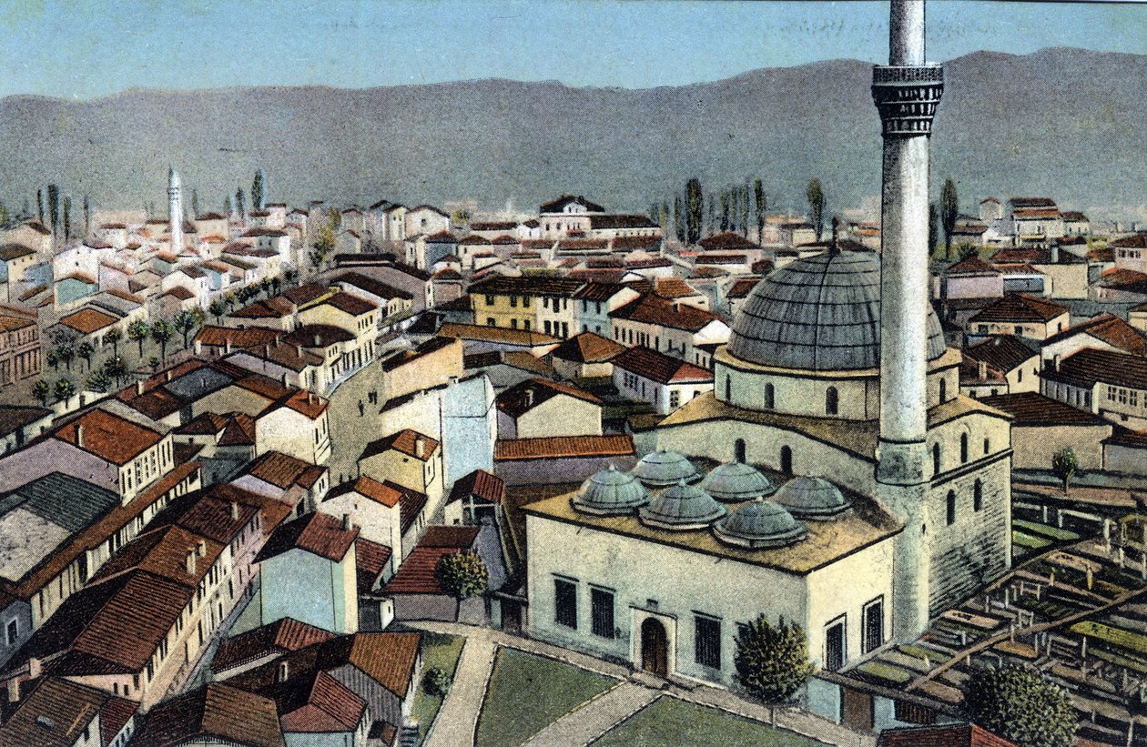 Srbsko, Monastir: pohled na mešitu, Monastir se nazývá desormais Bitola a nachází se v Makedoinu - Pohlednice 1914-1918 od Unbekannt