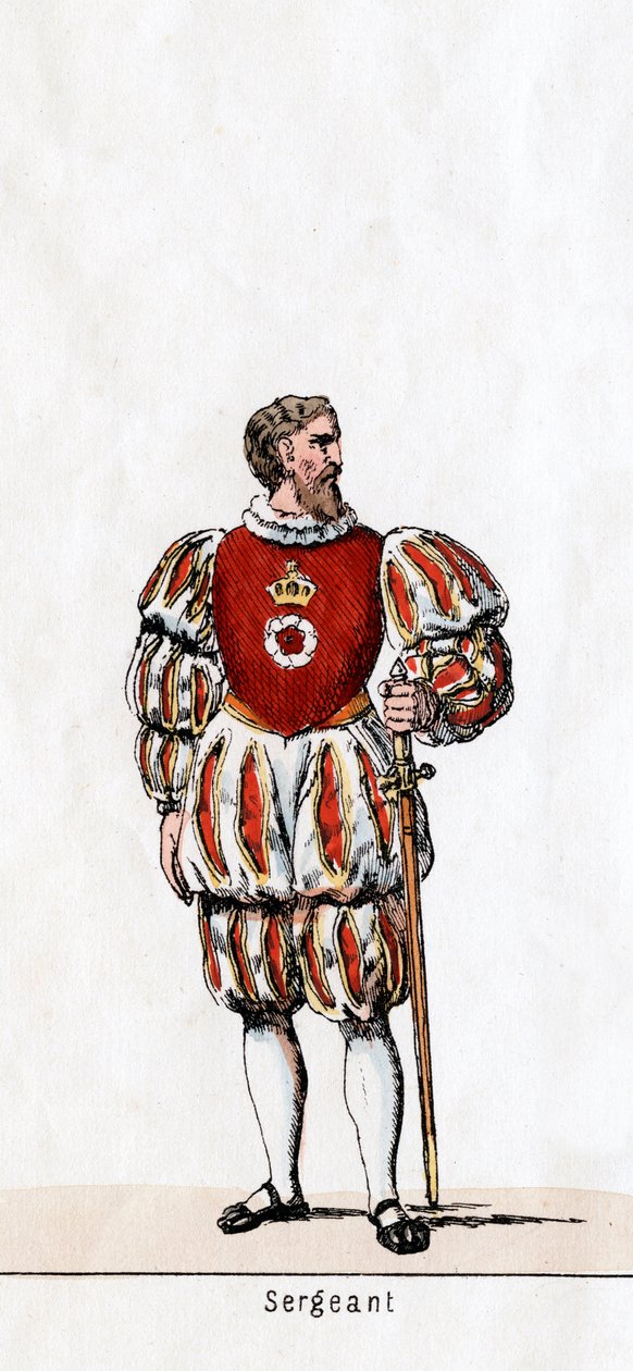 Seržant, kostýmní návrhář pro Shakespearovu hru, Jindřich VIII., 19. století od Unbekannt