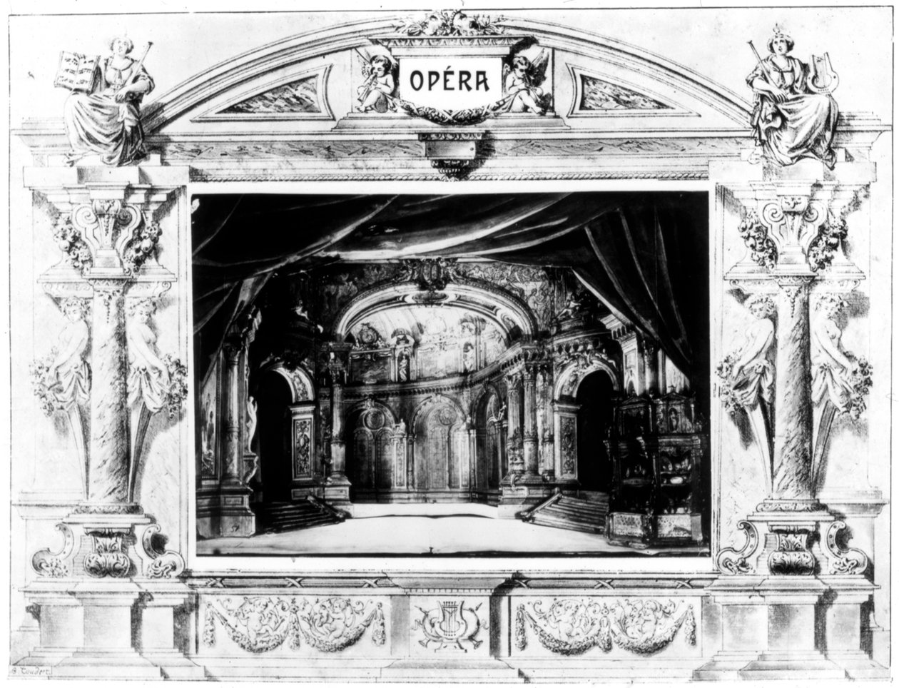 Scénografie pro Mozarta Don Giovanni, 1875 od Unbekannt
