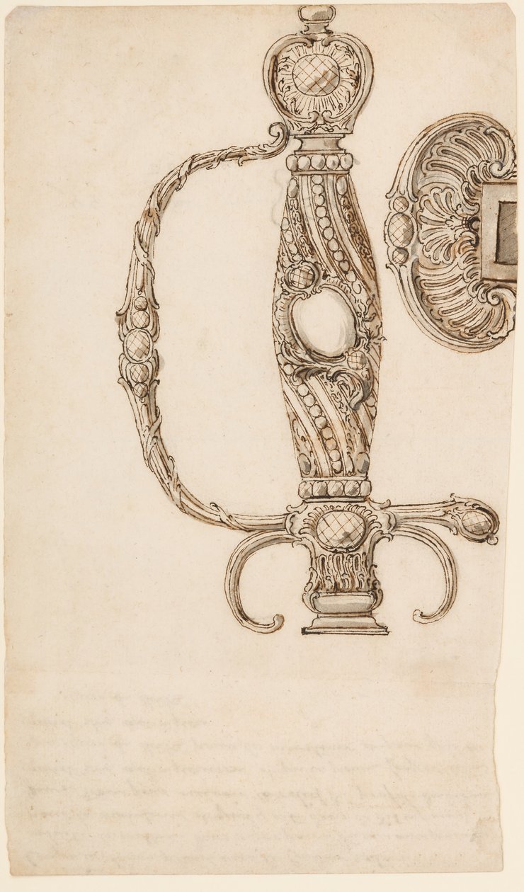 Sada čtyř designů pro malé meče, ca. 1725-80. od Unbekannt